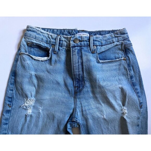 Good American The Weekender High Rise Jeans Light Blue Size US 4/27 - Picture 5 of 9